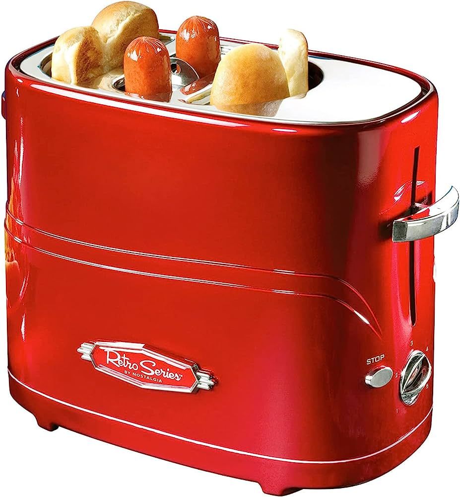 Nostalgia 2 Slot Hot Dog and Bun Toaster with Mini Tongs, Retro Toaster, Cooker that Works Chicke... | Amazon (US)
