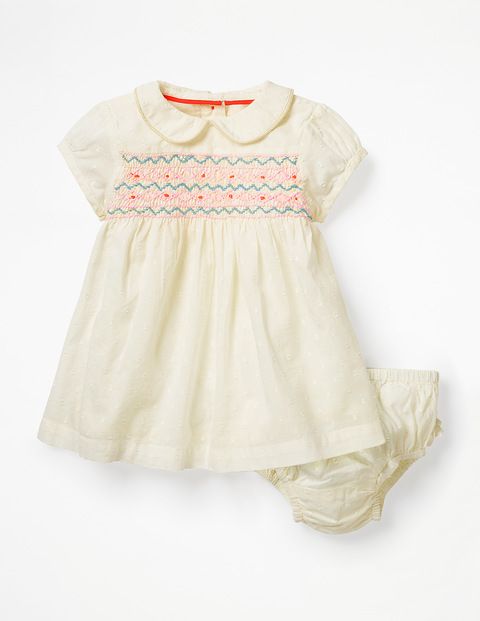 Nostalgic Smocked Dress Ivory Baby Boden | Boden (US)