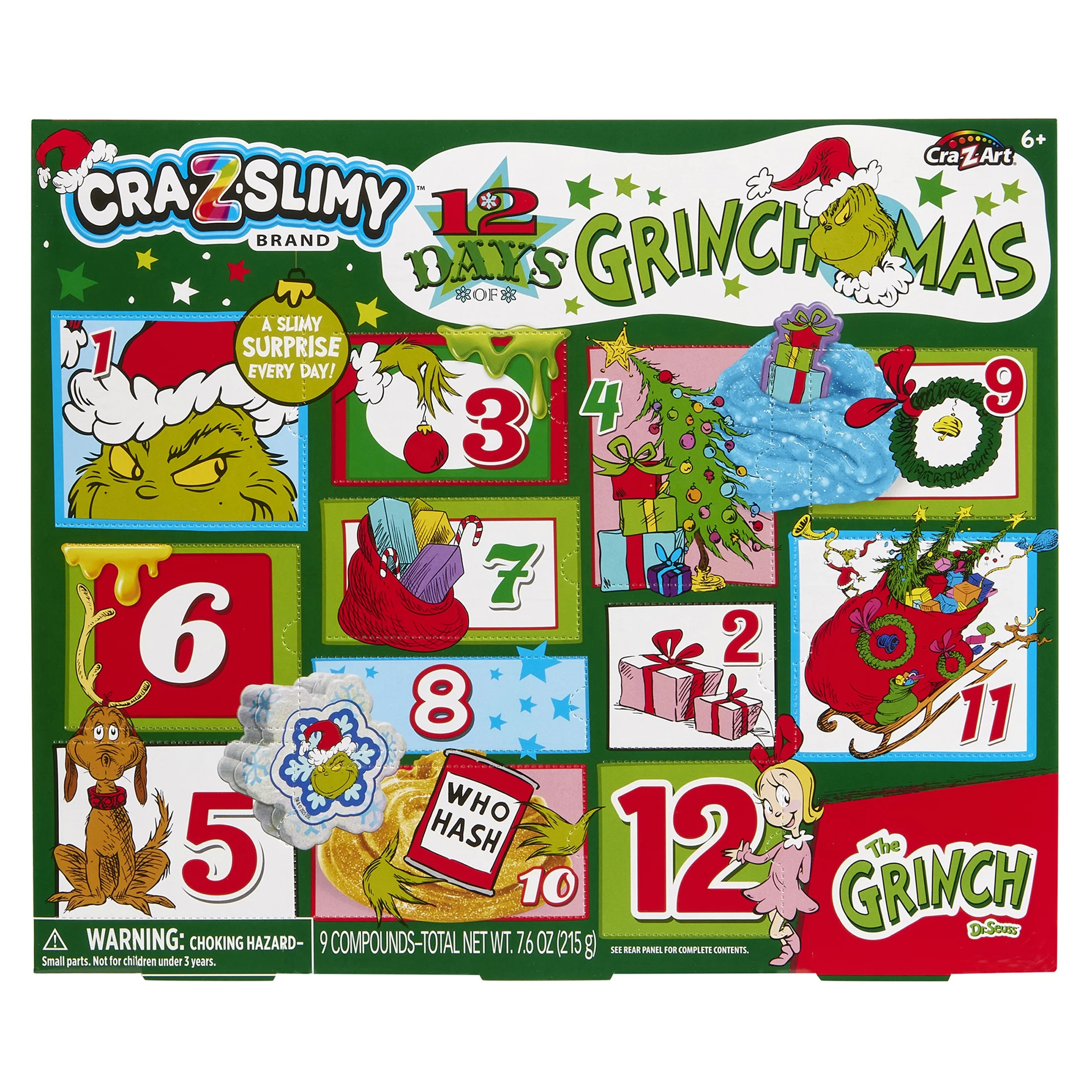 Grinch 12 Days of Grinchmas 2025 Advent Calendar – Cra-Z-Slimy Holiday Slime Toy Set with Surpr... | Walmart (US)