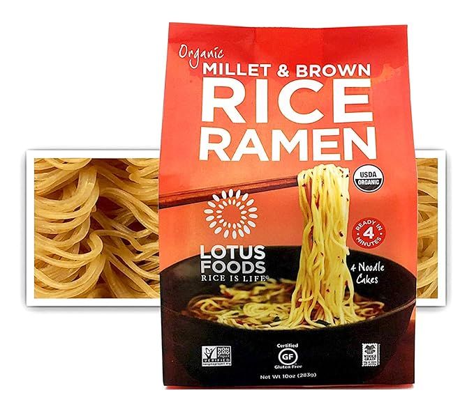 Lotus Foods Organic Rice Ramen, Millet & Brown, 10 Oz | Amazon (US)