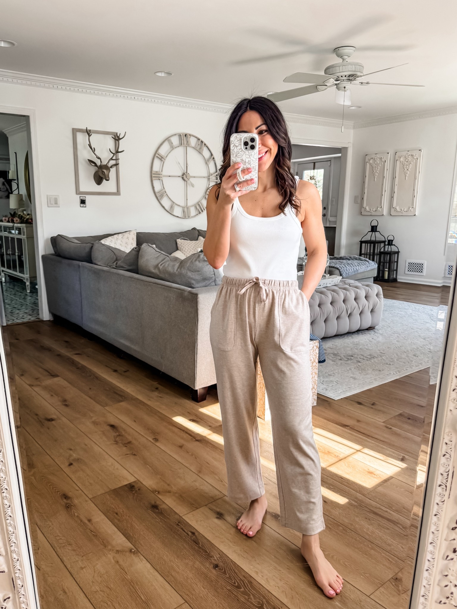 Pajama pants small. Tank XS. These are seriously one of my most favorite cotton pajama pants. 

#LTKPetite #LTKSaleAlert #LTKMothersDay