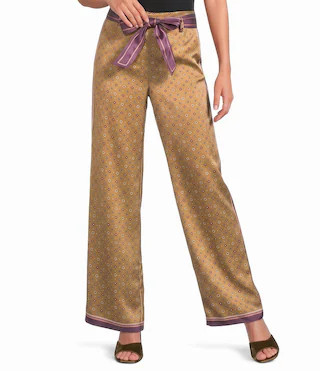 Current Air Satin Polka Dot Print Flat Front Wide Leg Ankle Length Pants -  L | Dillard's