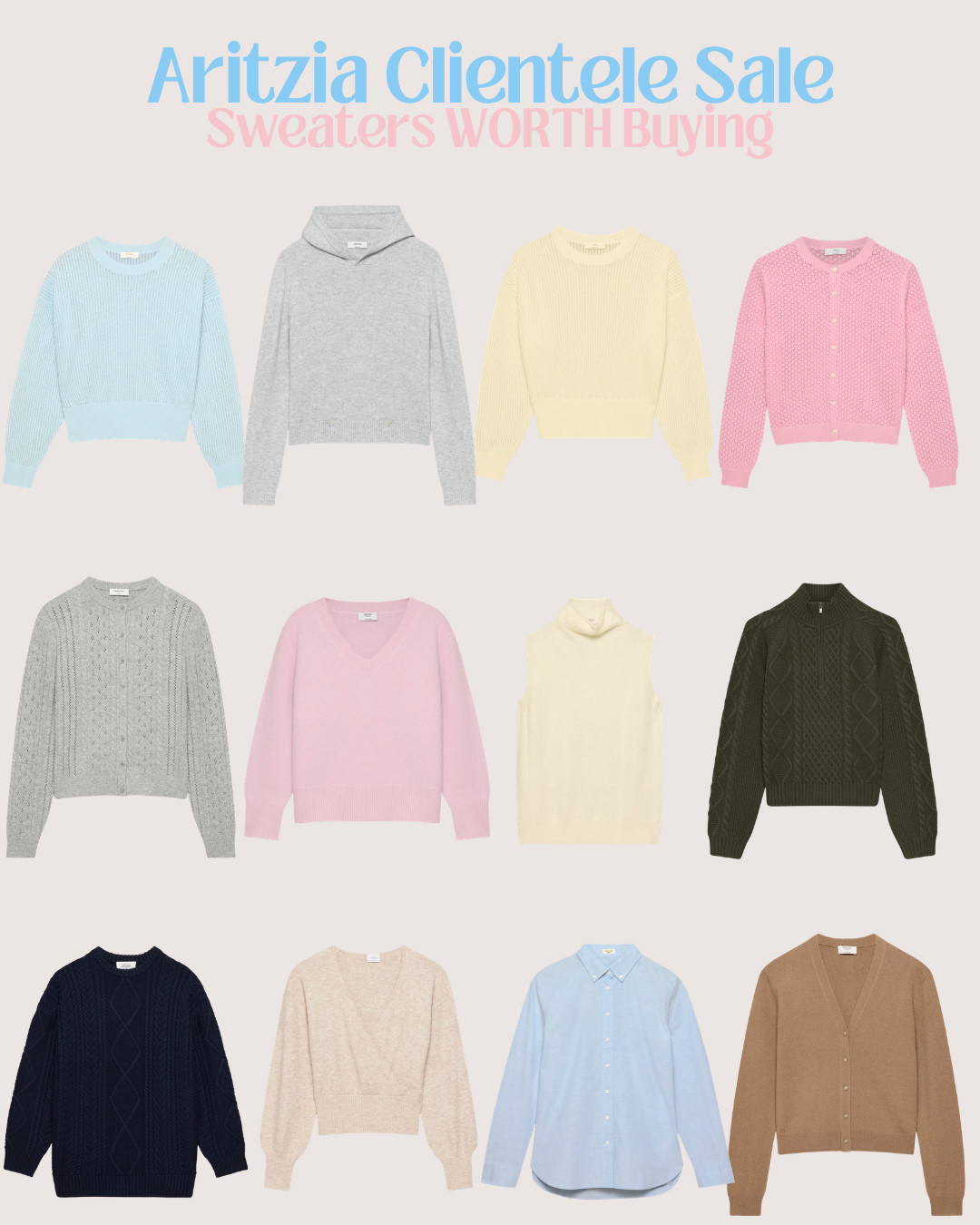 The Aritzia Clientele Sale sweaters actually worth buying 🤍✨

These are the timeless knits and elevated basics I’d genuinely invest in during the sale—especially while styles are up to 70% OFF 👀

Think premium materials like merino wool, wool, cotton, and soft luxe blends that feel expensive, wear beautifully, and last for years. From effortless oversized sweaters to classic layering staples, these are the pieces that make your wardrobe feel elevated without trying too hard.

Perfect for cool summer nights now and cozy fall layering later 🍂

Shop the best Aritzia Clientele Sale sweaters worth buying ↓ 

 #LTKcanada #LTKsummer #LTKsale