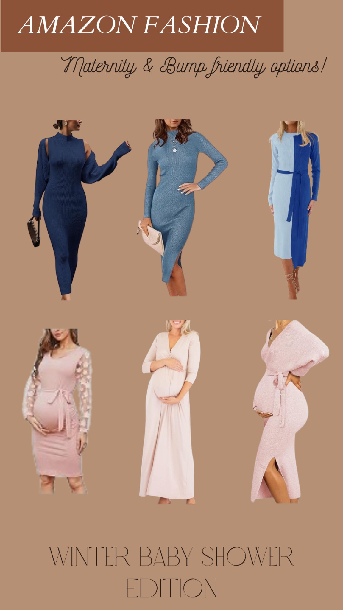 Shop these Amazon bump friendly dresses for your upcoming winter shower, event, or wedding! I personally purchased 3 of the 6 to try out for my own shower! All under $100 and maternity or stretchy enough to be bump friendly! So many fun colors too! #amazonfashion #bumpstyle #bumpfashion #babyshowerfashion #mommatobe #bumpfriendly #amazonmaternity 

#LTKfindsunder100 #LTKSeasonal #LTKbump