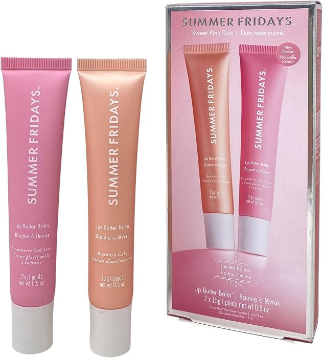 Summer Fridays Lip Butter Balm Sweet Pink Duo - Conditioning Tinted Lip Balm + Overnight Mask for... | Amazon (US)