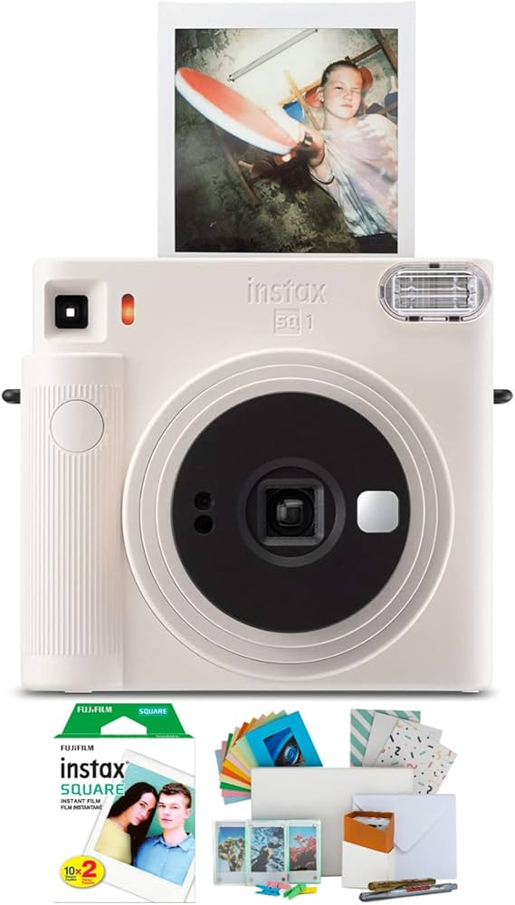 Fujifilm Instax Square SQ1 Instant Camera (Chalk White) Bundle with Fujifilm Instax Square Film T... | Amazon (US)