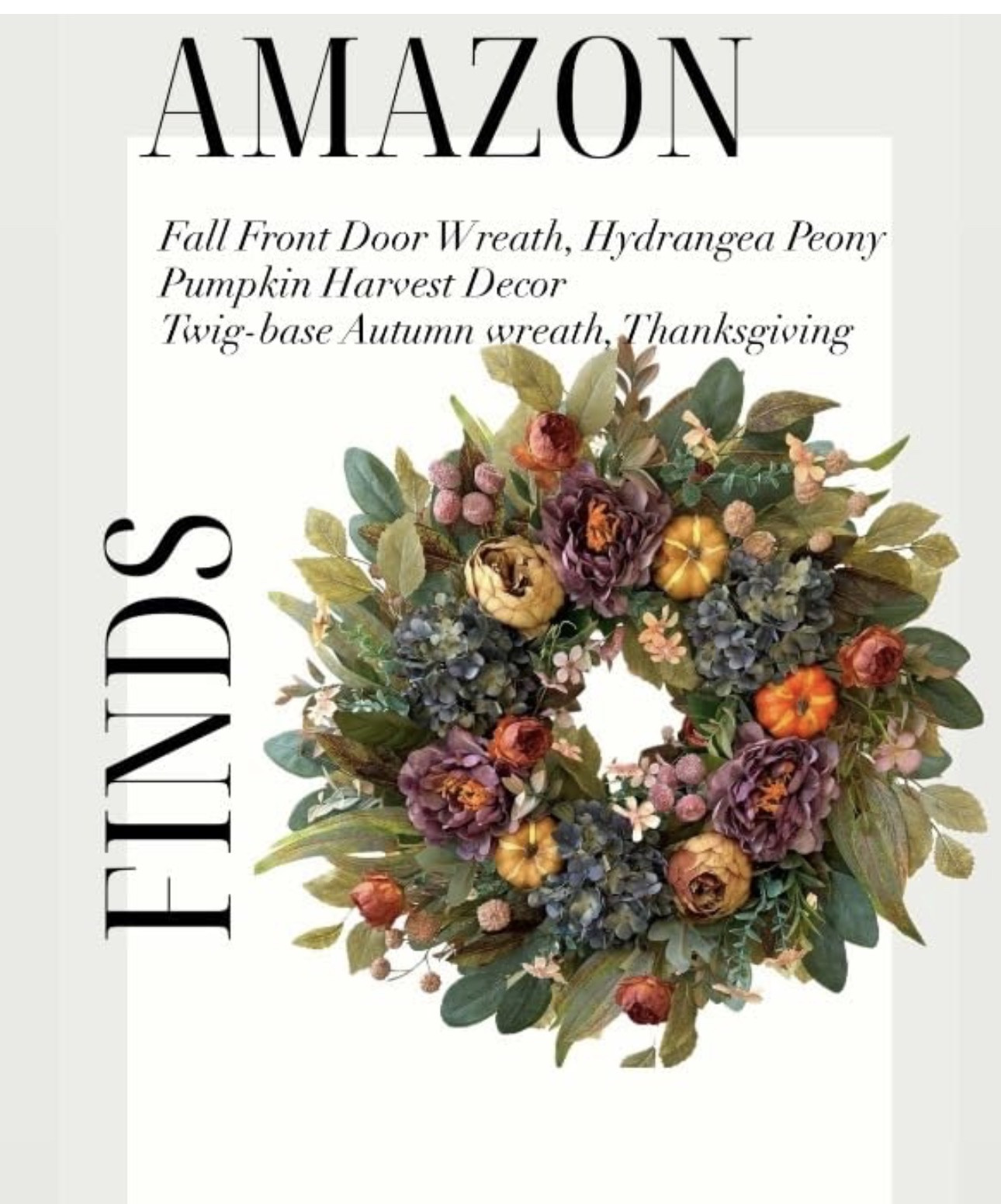 Add a touch of autumn to your door with this gorgeous wreath. Perfect for Thanksgiving and fall! #FallDecor #ThanksgivingWreath