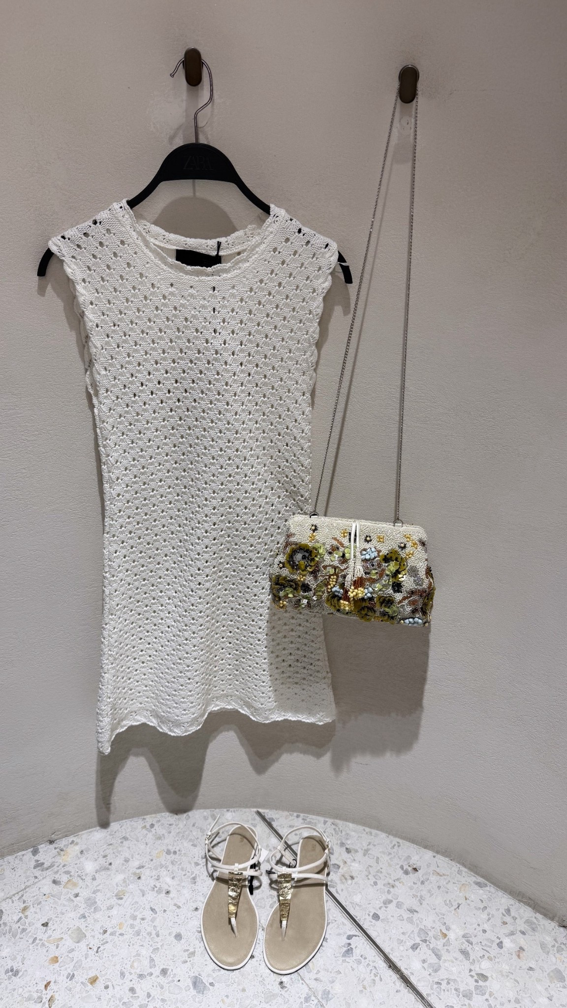 CROCHET DRESS✨
Tags: new in Zara golden hour outfit holiday vacation beaded bag embellished sandals strap gold fashion summer inspo outfit date night Ibiza Barcelona Dubai outfits with a tan

#LTKbag #LTKstyletip #LTKsummer