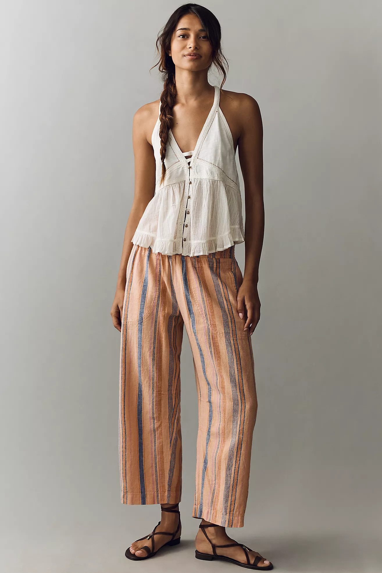 Reese Smocked Pull-On Barrel Pants by Pilcro | Anthropologie (US)