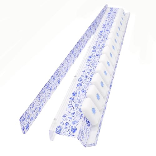 Mahjong Tile Racks and Beautiful Removable Magnetic Acrylic Pushers, Blue Chinoiserie Pattern, 20... | Amazon (US)