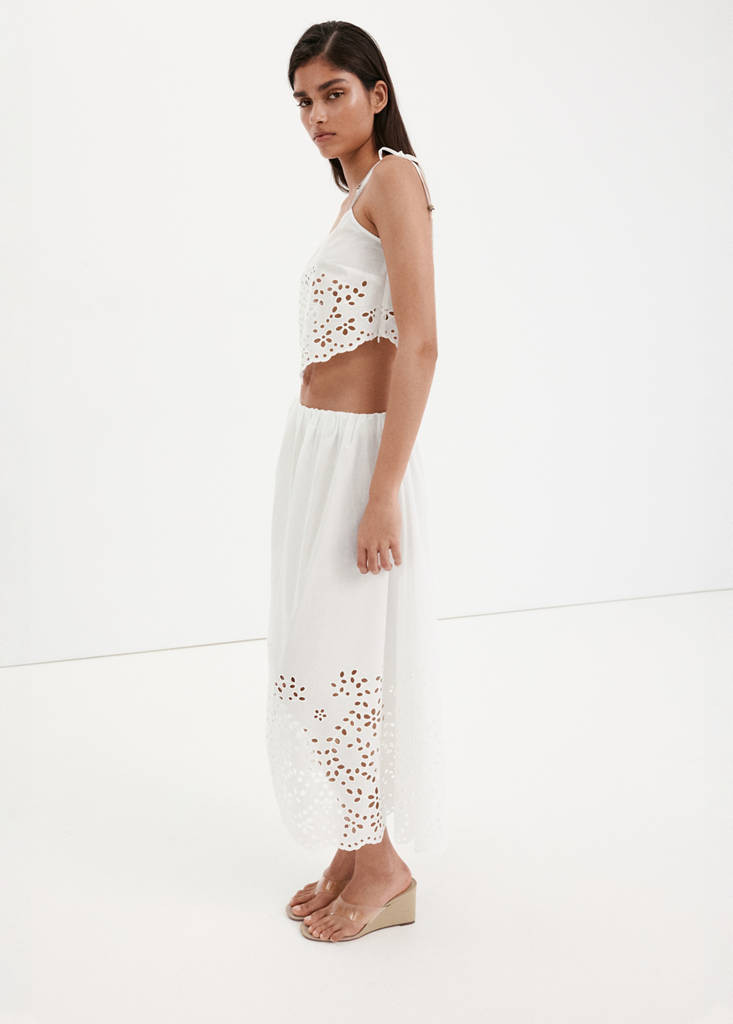 Embroidered open-work top off white - Women - M - MANGO | Mango (US/MX/AU)