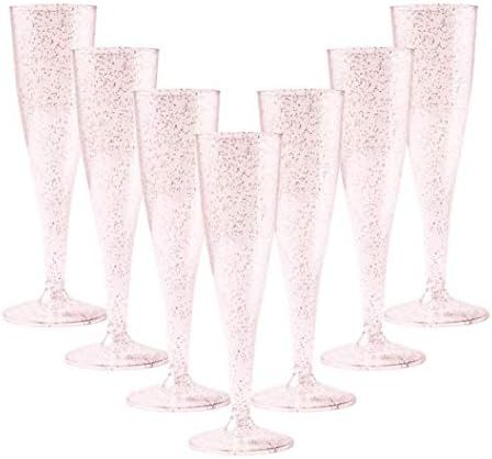 Artunique 100-pack Disposable Plastic Champagne Flutes with Rose Gold Glitter | Amazon (CA)