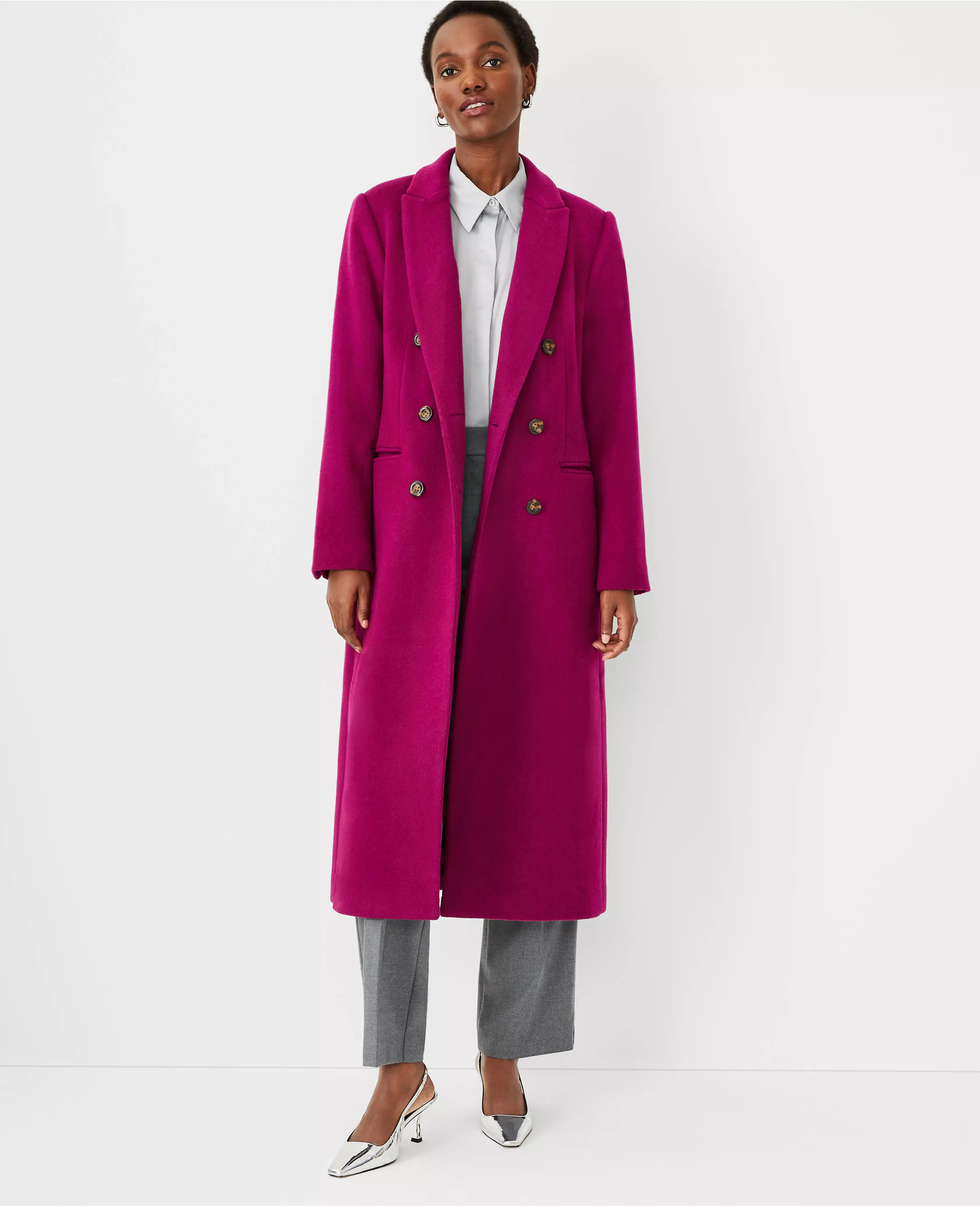 Wool Blend Chesterfield Coat | Ann Taylor (US)