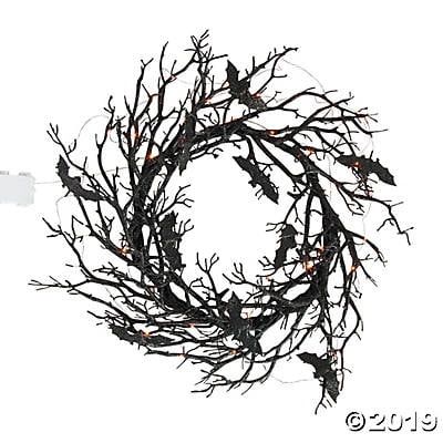 Black Bat Lighted Wreath - Home Decor - 1 Piece | Walmart (US)