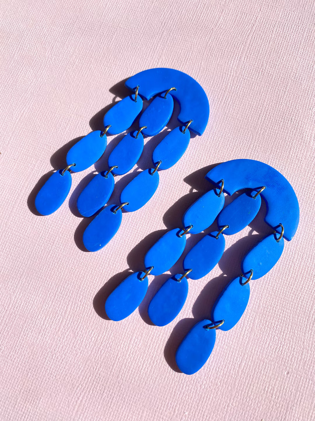 MIRA | Cobalt Blue | Handmade Polymer Clay Earring | Bright Colorful Chandelier Statement Earring | Etsy (US)