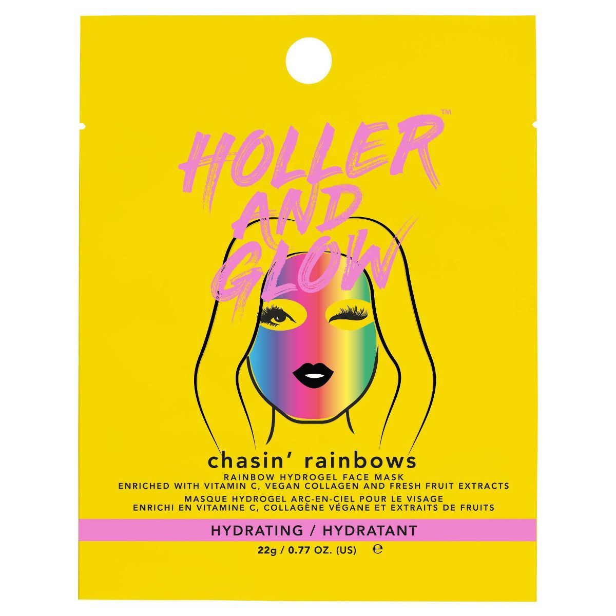 Holler and Glow Chasin Rainbows Hydrogel Face Mask - 0.77 fl oz | Target