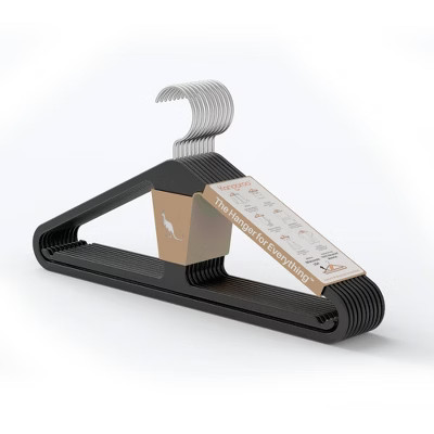 Kangaroo Hangers 10pk Slim Hangers Black | Target