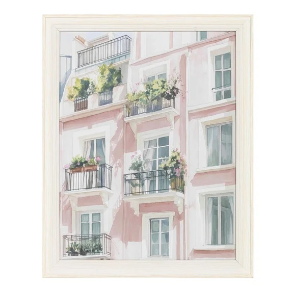 My Texas House Pretty Pink Balcony 16" x 20" Travel Framed Wall Art | Walmart (US)