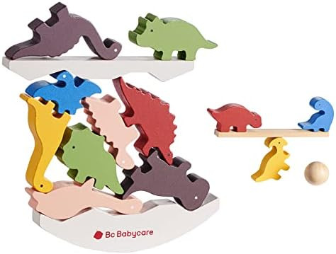 Bc Dinosaur Wooden Stacking Blocks, Educational Toys for 3 Year Old Large Wider Balance Dinosaur ... | Amazon (US)