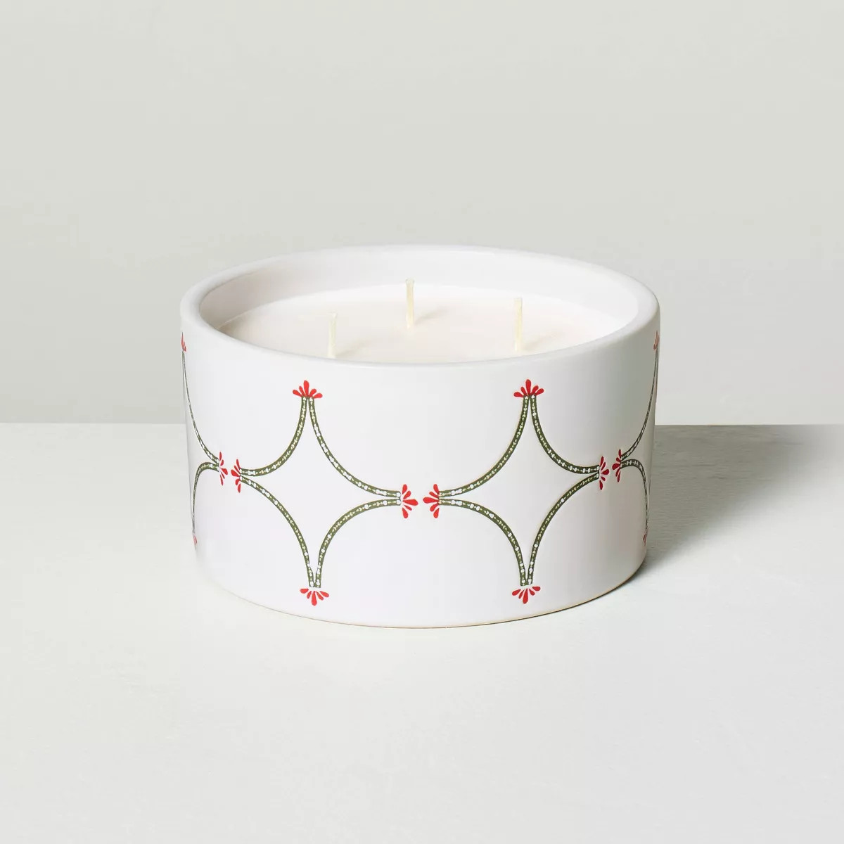 4-Wick Holiday Print Ceramic Christmas Jar Candle 20oz - Hearth & Hand™ with Magnolia | Target