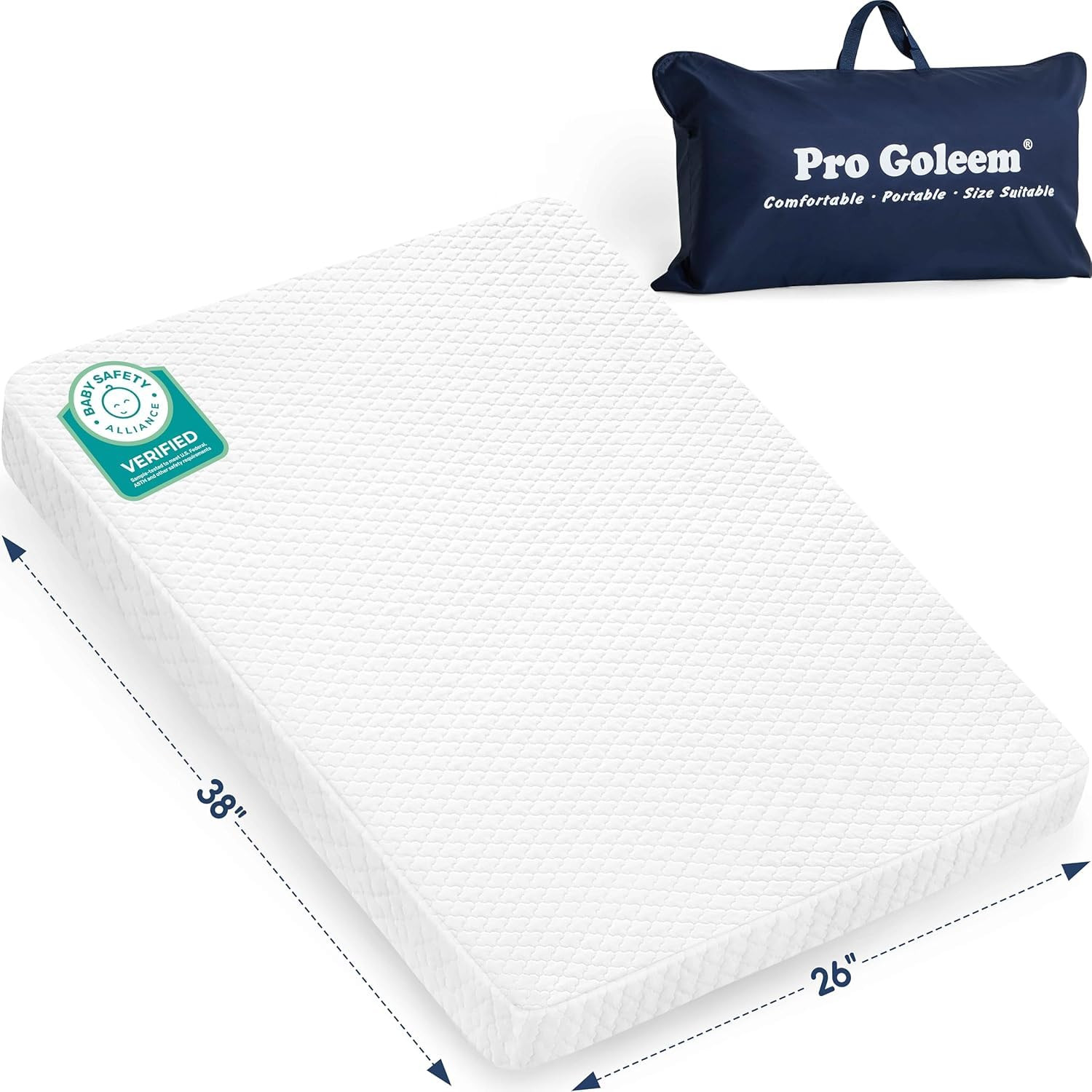 Pro Goleem Pack and Play Mattress (38"x26"), Waterproof Pack n Play Mattress Pad with Carry Bag, ... | Amazon (US)