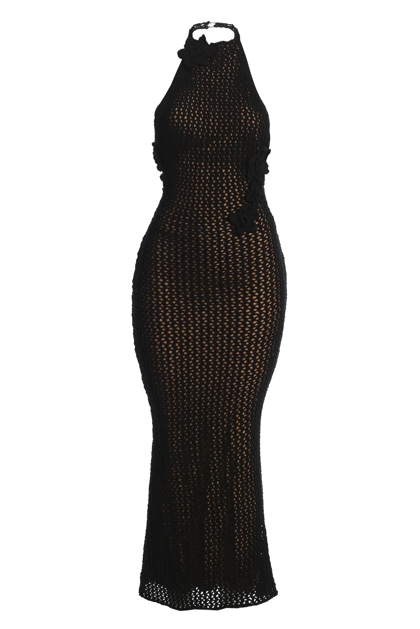 Black Paradise Crochet Maxi Dress | JLUXLABEL
