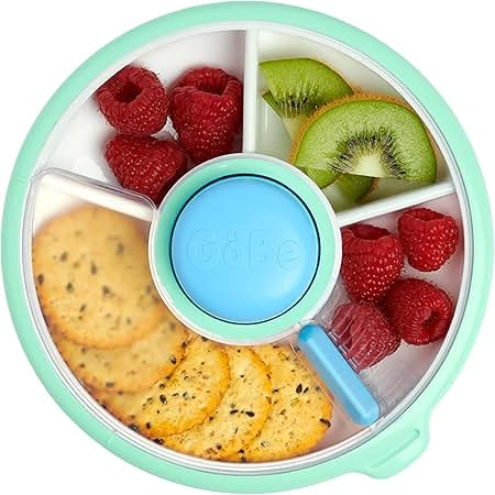 GoBe Kids Small Snack Spinner Slide, 4 Compartment Dispenser and Lid | Reusable Snack Container, ... | Amazon (US)