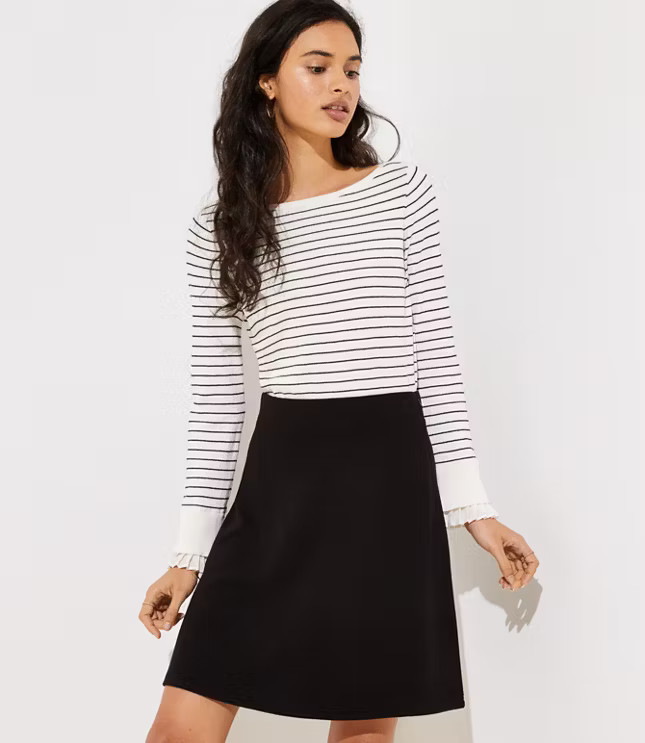 Ottoman Knit Flare Skirt | LOFT | LOFT