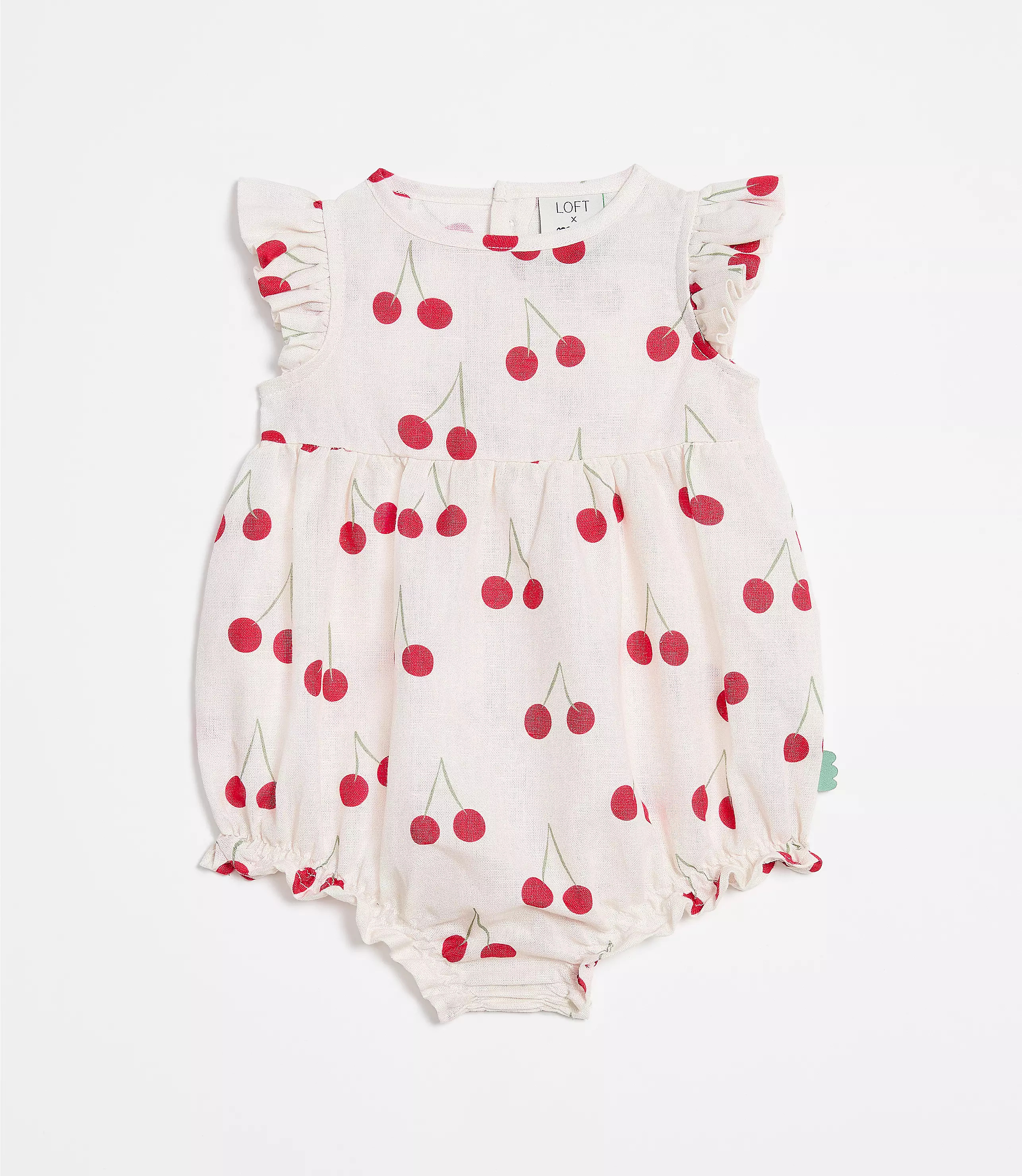 LOFT x Mon Coeur Linen Cherry Romper | LOFT