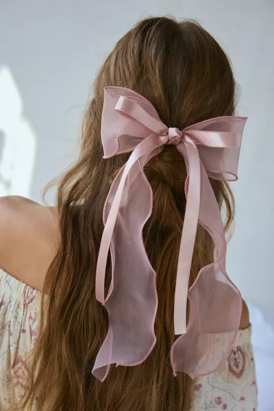 Inez Chiffon Ribbon Hair Bow Hair Clip | Urban Outfitters (US and RoW)
