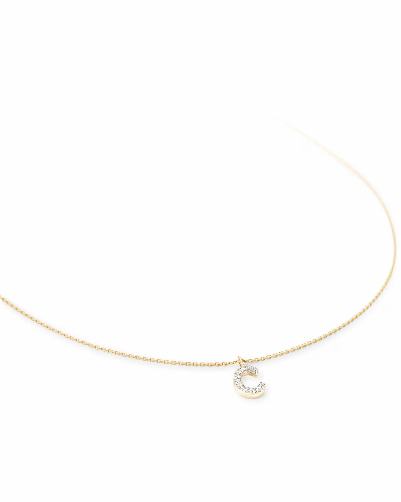 Diamond Letter C Pendant Necklace in 14k Yellow Gold | Kendra Scott