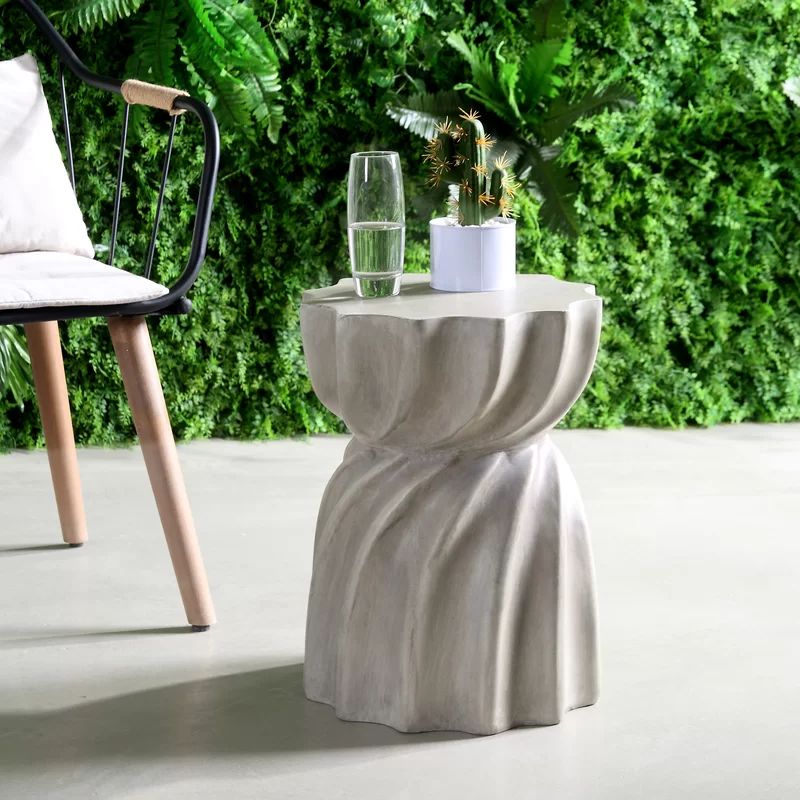 Rempe Stone/Concrete Side Table | Wayfair North America