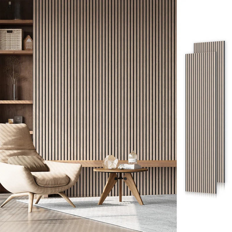 2pcs x "106 x 20.5" 3D Acoustic/Sound proof Wood Slat Wall Panels (set of 2/30.2 sq. ft.) | Wayfair North America
