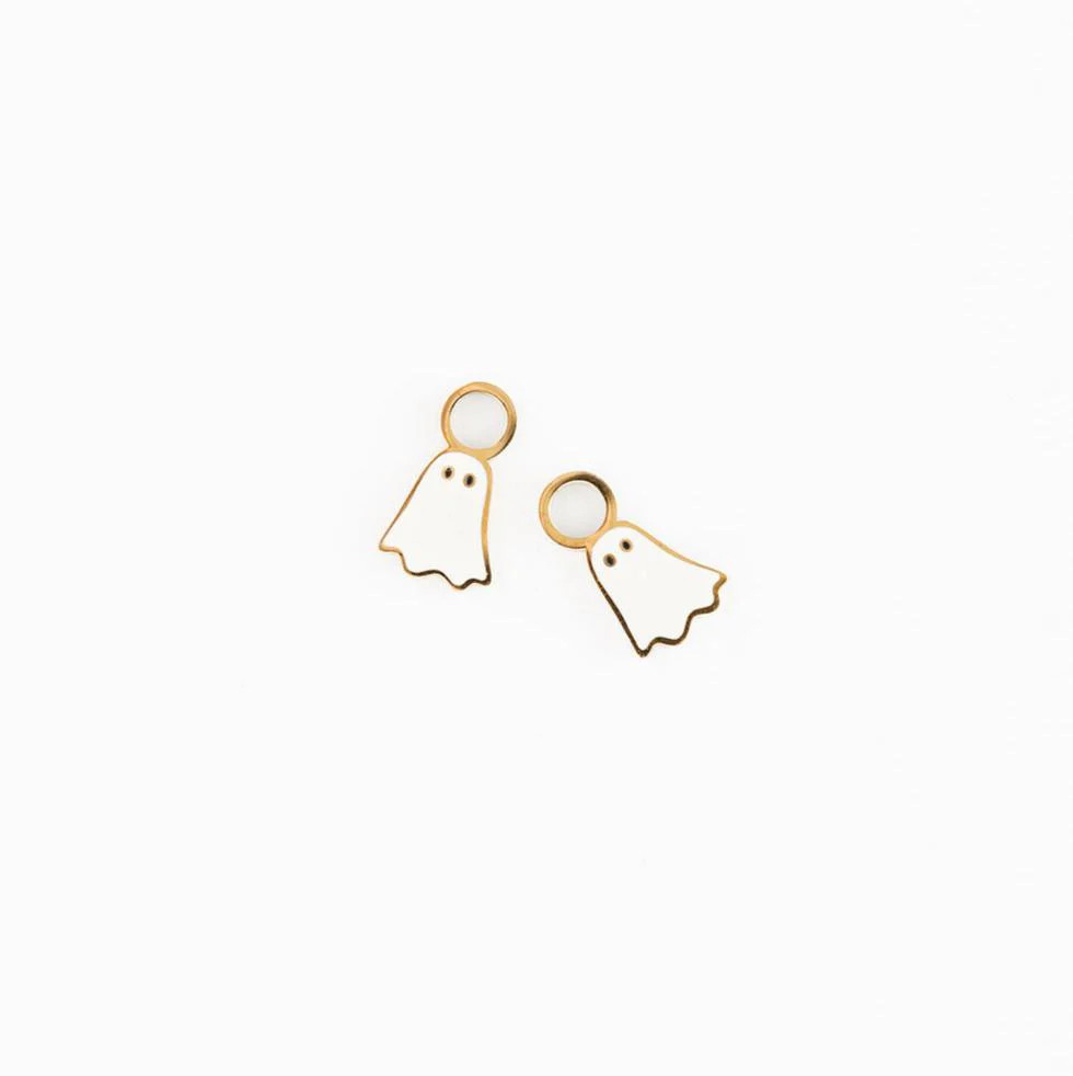 Enamel Ghost Hoop Earring Charm | Pip Pop Post