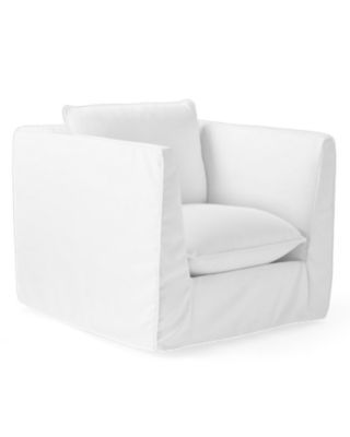 Paros Swivel Chair with White Rope Trim | Serena and Lily