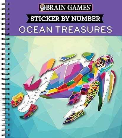 Brain Games - Sticker by Number: Ocean Treasures     Spiral-bound – November 15, 2019 | Amazon (US)