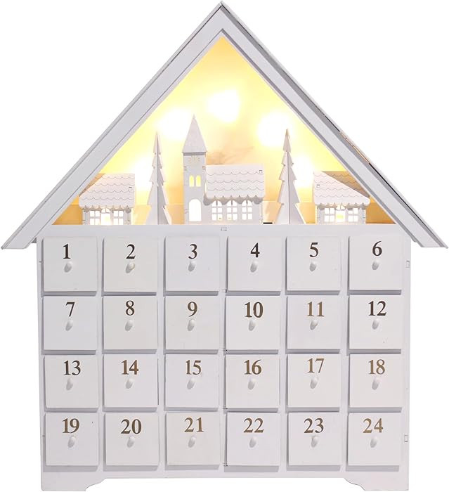 Wooden Advent Calendar White House with LED Light with 24 Storage Drawers Christmas Gifts for Adu... | Amazon (US)
