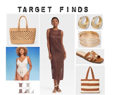 Target beach day outfit, pool day, summer style, cover up dress, swimwear, swim, travel, vacation outfit ideas, travel outfit, resort wear, beach trip, sandals, one piece swimsuit, jewelry, beach bag, family 

#LTKFindsUnder50 #LTKSwim #LTKTravel