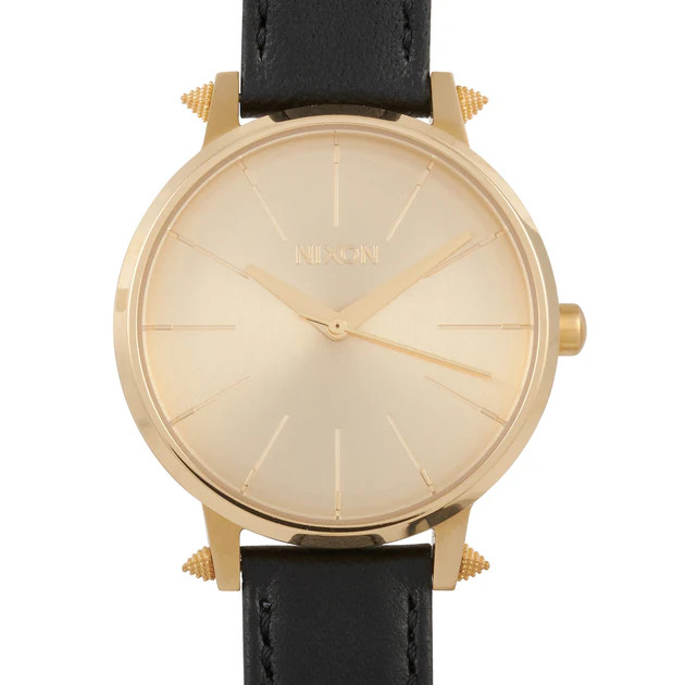 Nixon Kensington Leather 37mm Gold Tone Stainless Steel Artifact Watch A108 3148 | Shop Premium Outlets
