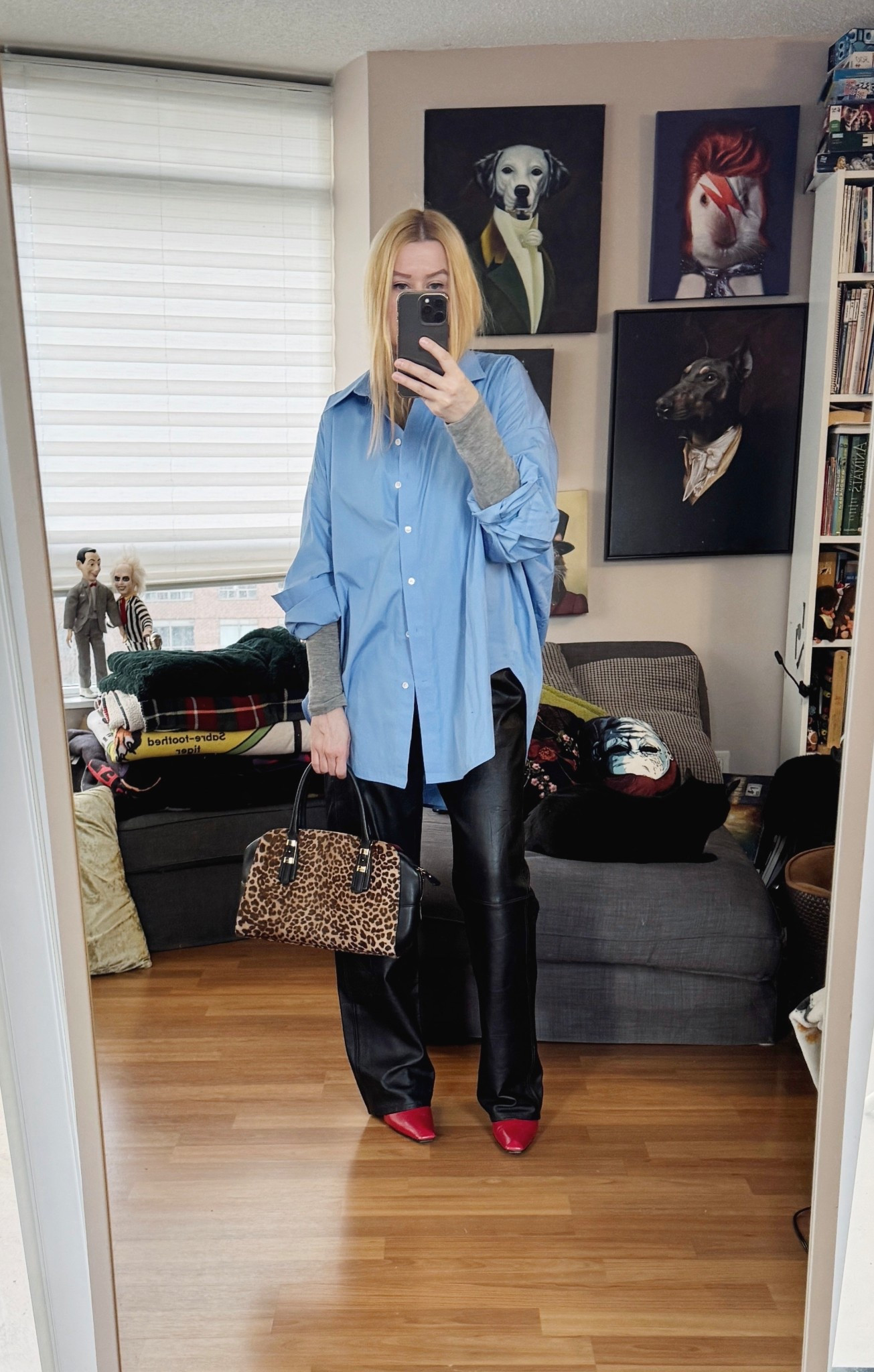 New vintage DKNY leather pants, which are actual real leather and not faux. 

Everything but the blue button up is secondhand/vintage, even the J.Crew turtleneck. 



#LTKootd #LTKOver40