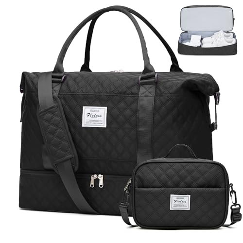 Weekender Bags for Women, Carry on Overnight Weekend Travel Duffel Bag with Shoes Compartment &Toiletry Bag, Personal Item Bag for Travel Business Trips Sport Hospital | Amazon (US)