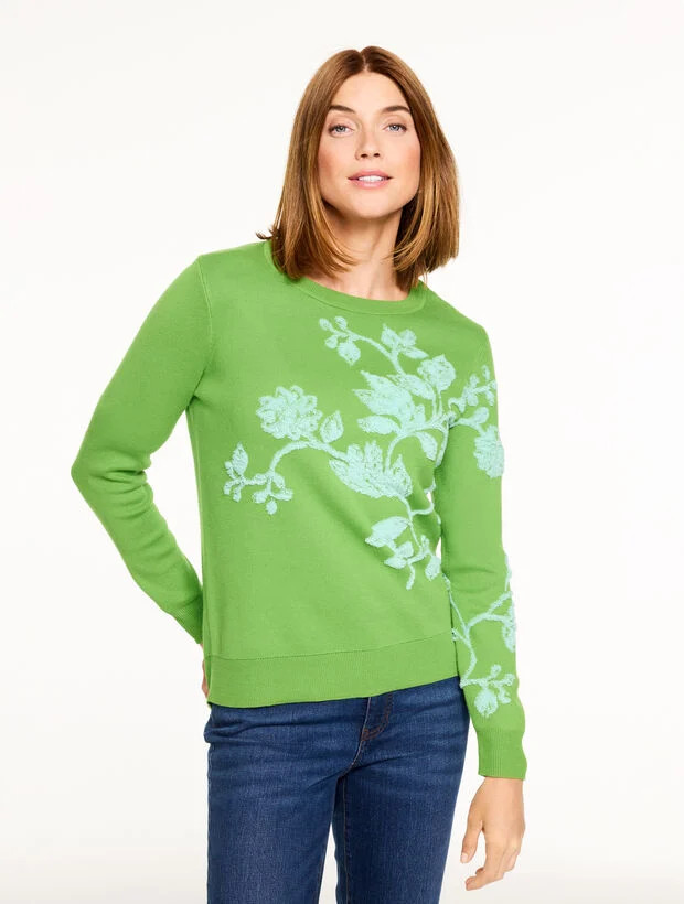 Crewneck Pullover - Placed Floral | Talbots