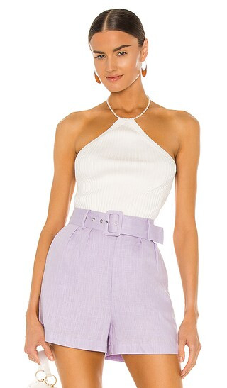 Elizabeth Pearl Neck Halter Top | Revolve Clothing (Global)