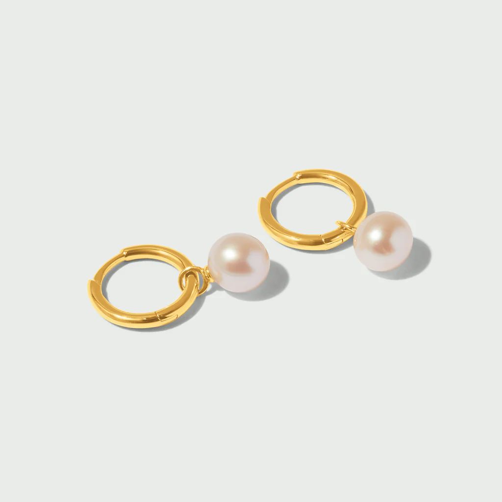 LUXE Pearl Hoop Earrings | Orelia