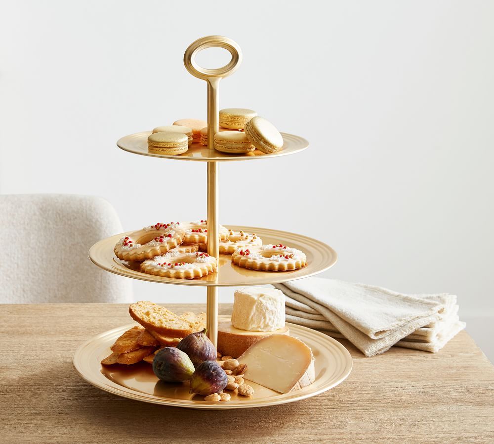 Champagne Gold Tiered Stand | Pottery Barn (US)