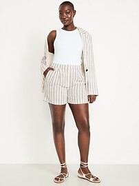 Extra High-Waisted Linen-Blend Taylor Trouser Shorts -- 5-inch inseam | Old Navy (US)
