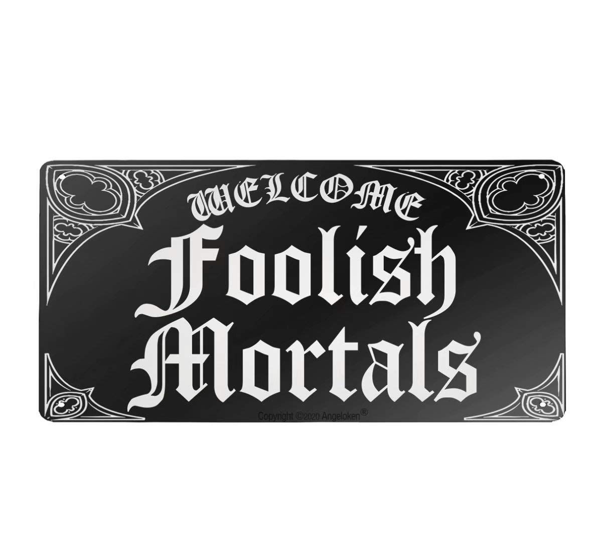 Angeloken Retro Metal Sign Vintage Welcome Foolish Mortals Sign for Plaque Poster Cafe Wall Art Sign | Amazon (US)