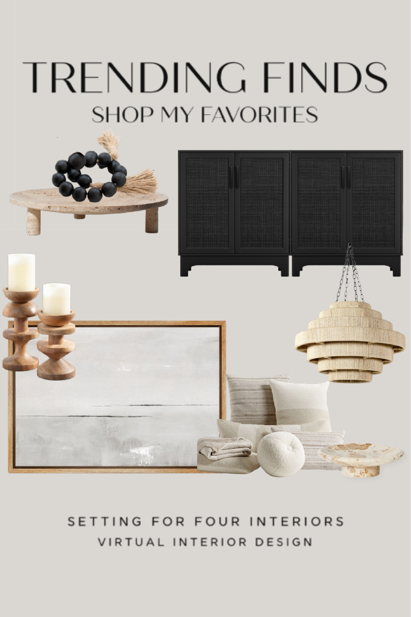 Organic modern trending finds & designer picks

Neutral, natural, earthy, transitional, farmhouse, black cabinet, travertine, stone, stand, fruit bowl, bead garland, white, black, beige, brown, pendant light, raffia, rattan, wall art, candle holders, pillows, living room, bedroom, coffee table decor, furniture, Amazon home, Amazon finds, founditonamazon, McGee, target, minimal, budget, sale, affordable 

#LTKfindsunder50 #LTKsalealert #LTKhome