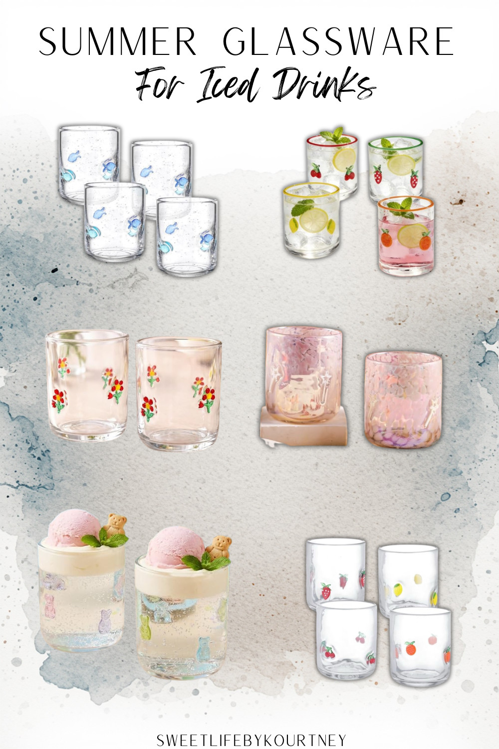 Summer glassware for iced drinks 🍋 Cute cups for iced coffee, lemonade, mocktails, porch drinks, and summer hosting. #LTKFinds #AmazonFinds #SummerHosting #IcedCoffee #Glassware #SweetLifeByKourtney 

 #LTKfoodie #LTKSeasonal #LTKHome