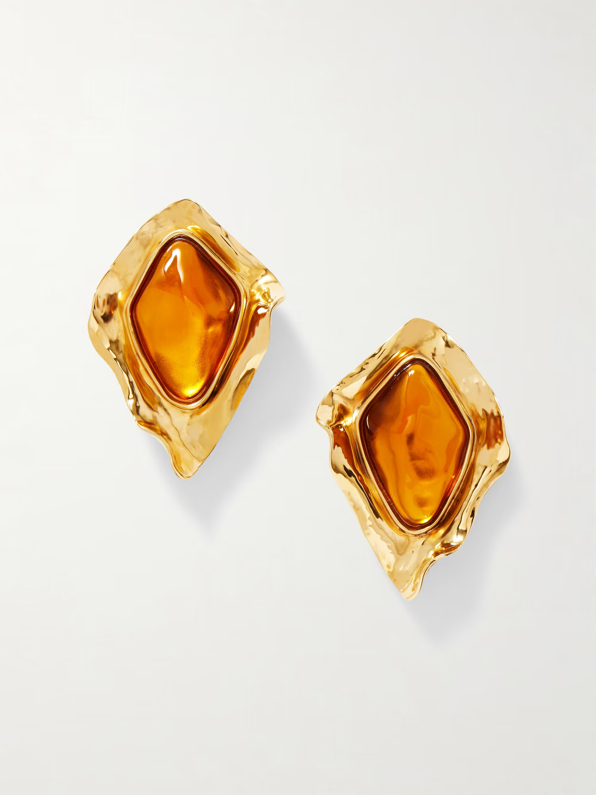 Gold-tone resin clip earrings | NET-A-PORTER (US)